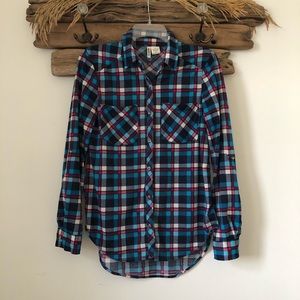 Passport Plaid Navy & Pink Long Sleeve Shirt